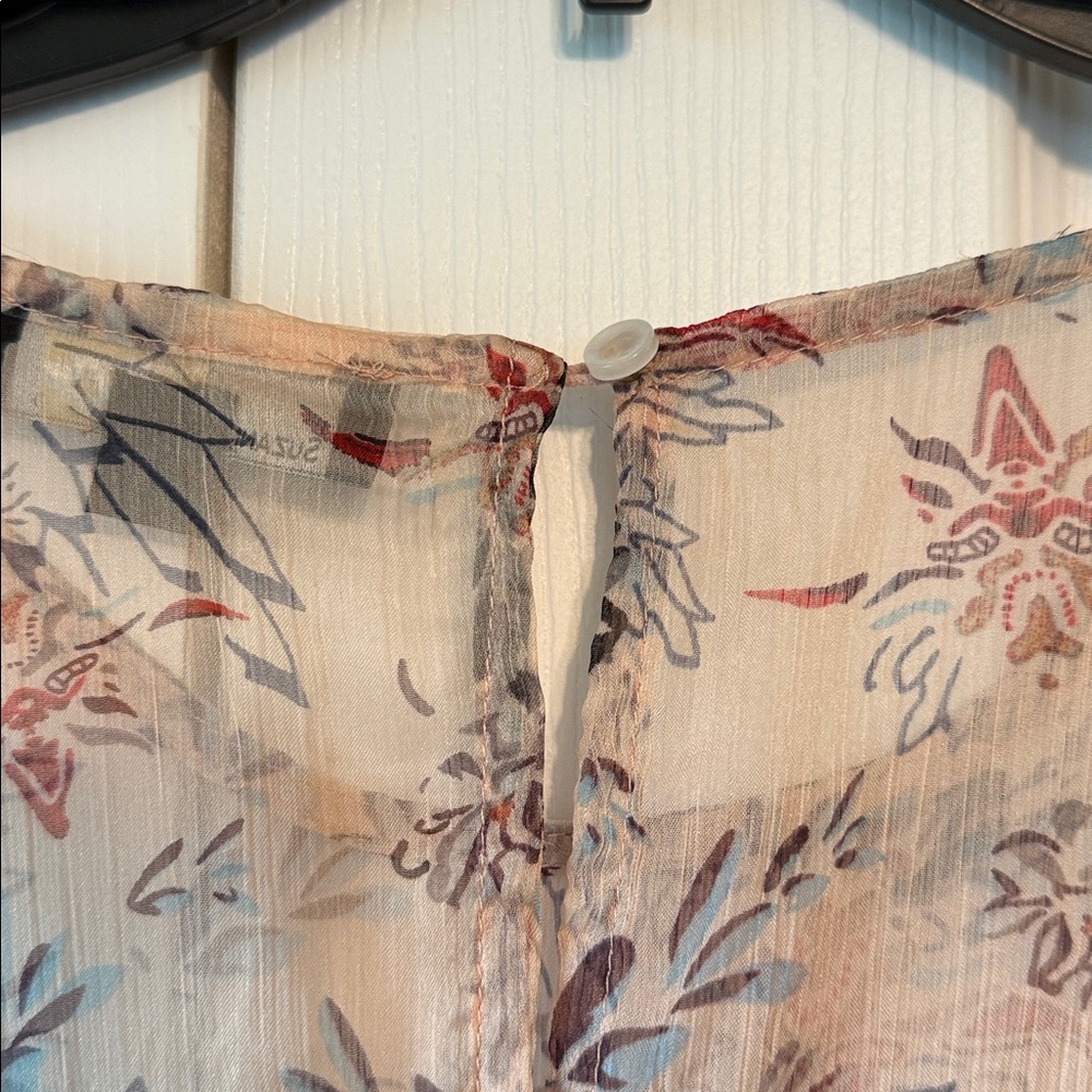 Suzanne Betro Floral Ruffle Blouse XL - Picture 6 of 8